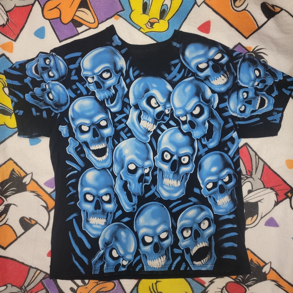 Y2k Juicy J Skull Pile Glow In The Dark Shirt